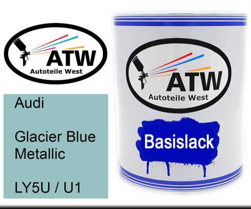 Audi, Glacier Blue Metallic, LY5U / U1: 1L Lackdose, von ATW Autoteile West.